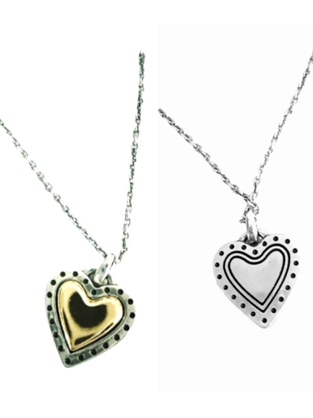 NEW Brighton Rendevous and Romance Necklace Reversible Heart Pendant Silver Gold